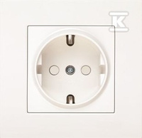 GN.SCHUKO Z PRZESŁONĄ STYK.KARRE BIAŁ