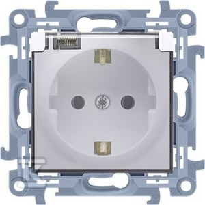 GN.IP44 Z/U SCHUKO TRAN.BIAŁE SIMON10