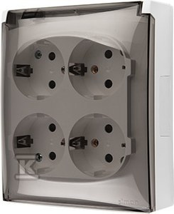 GN.4-KR.SCHUKO IP44 TR.BIAŁY AQUACLICK