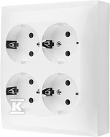 GN.4-KR.SCHUKO ZŁĄ.IP20 BIAŁY AQUACLI