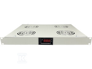 PANEL WENT. 19" 1U, 4X, TERMOSTAT, SZARY
