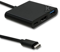 HUB 3.1 3W1/USB 3.0/HDMI 4K/USB-C 3.1 PD