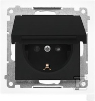GN.1-KR.SCHUKO PRZ.U. CZARNY MAT SIMON55