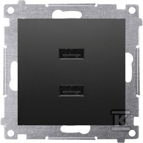 ŁADOWARKA 2XUSB 2.1A, 5V CZARNY SIMON54
