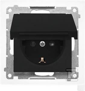 GN.1-KR.SCHUKO PRZ.U. CZARNY MAT SIMON55