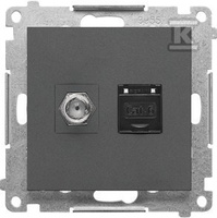 GN.ANTE."F"+RJ45 K.6 GRAFIT.MAT SIMON55