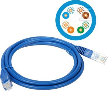 PATCH-CORD U/UTP KAT.5E PVC 0.5M NIEBIE.