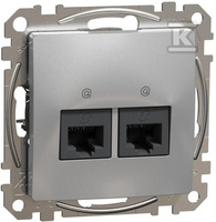 GN.KOMP.2XRJ45 5UTP ALU SREBR.SEDNA DES