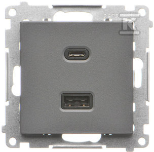 ŁADOWARKA 2XUSD C+A 30W GRAF.MAT SIMON5