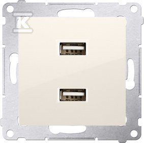ŁADOWARKA 2XUSB 2.1A, 5V KREM SIMON54