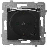 GN.1-KR.SCHUKO IP44 PRZ.TR.CZARNY M.ARIA