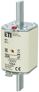 WKŁADKA NH1/WT-1 GF 20A/500V