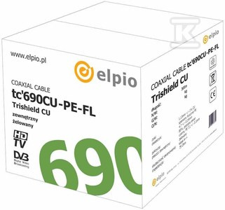 KABEL KONC ZEWN ŻEL RG6 TRISHIELD