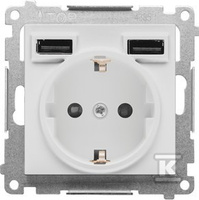 GN.SCHUKO+2XUSB J.SZARY MAT SIMON55