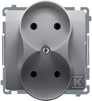 GNIAZDO WTYCZKOWE PODWÓJNE BEZ UZIEMIEN