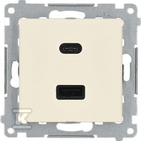 ŁADOWARKA 2XUSD C+A 30W KREM SIMON54