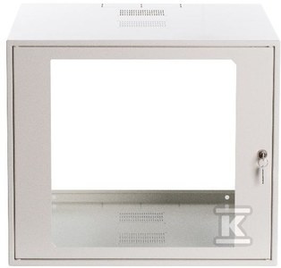 SZAFA 19" 9UX555X600,DRZ.Z SZYBĄ,SZARA
