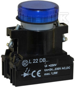 LAMP.L22D 24V-230V NIEBIESKA
