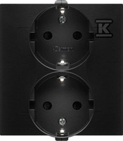 GN.SCHUKO 2-KR.ŚRUBA CZARNY SIMON54