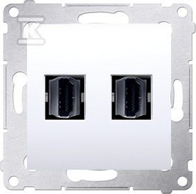 GNIAZDO HDMI PODWÓJNE BIAŁE