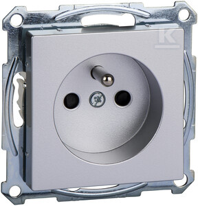 GNIAZDO Z UZ.+PRZESŁONA ALUM.M-ELEGANCE