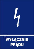 WYŁĄCZNIK PRĄDU TABLICA INFORMACYJNA