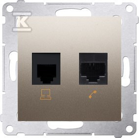 GN.KOMP.RJ45+TELEF.RJ12 ZŁO.MAT SIMON54