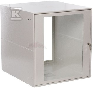 SZAFA 19"12UX555X600,DRZ.Z SZYBĄ,SZARA