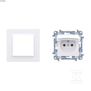 GN.1-KR Z/U IP44 BIAŁE+RAMKA SIMON10