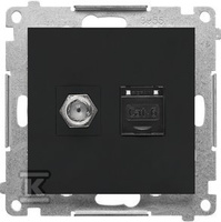 GN.ANTE."F"+RJ45 K.6 CZARNY MAT SIMON55