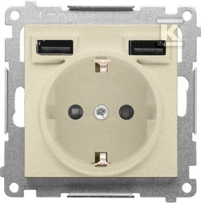 GN.SCHUKO+2XUSB SZAMPA.MAT SIMON55