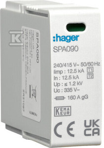 SPD MOD.T1+T2 MOV 1P L-N IIMP=12,5 KA IN