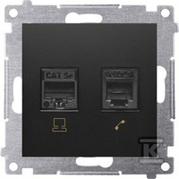 GN.KOMP.RJ45+TELEF.RJ12 CZARNY SIMON54
