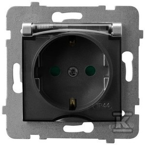 GN.1-KR.SCHUKO IP44 PRZE.TRA.SREBRO ARIA