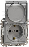 GN.SCHUKO PRZ.IP44 ALU SREBRNE SEDNA DES