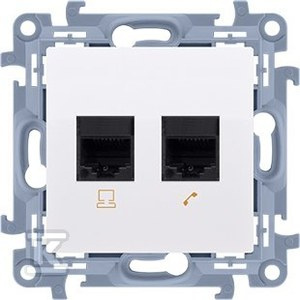 GN.RJ45 KAT6+TELEF.RJ12 BIAŁE SIMON10