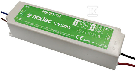 ZASILACZ LED IP67 / 12V / 8,3A / 100W