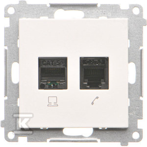 GN.KOMP.RJ45+TEL.RJ12 BIAŁY MAT SIMON55