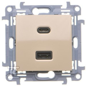 ŁADOWARKA 2XUSD C+A 30W KREM SIMON10