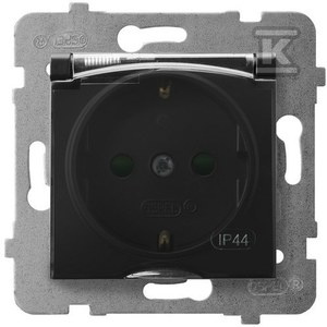 GN.1-KR.SCHUKO IP44 PRZ.TR.CZARNY M.ARIA