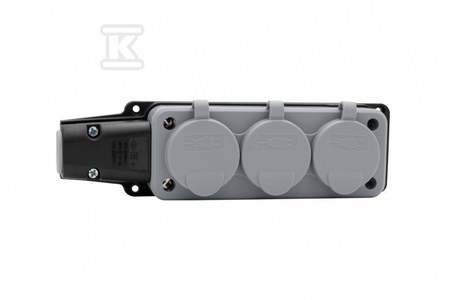 LISTWA GUMA GN.X3 230V IP54 SZARA