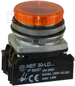 LAMP.NEF30LDB 24V-230V ŻÓŁTA