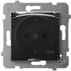 GN.1-KR.Z/U SCHUKO IP44 TR.CZARNY M.ARIA