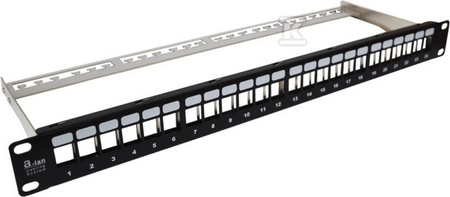 PATCH PANEL PUSTY 24 PORTY 1U PODPORA