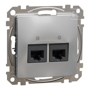 GN.KOMP.2XRJ45 6UTP ALU SREBR.SEDNA DES