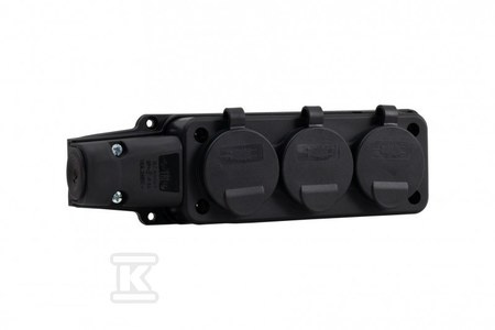 LISTWA GUMA GN.X3 230V IP54 SCHUKO CZAR.