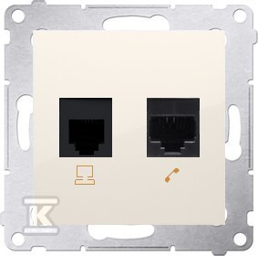 GN.KOMP.RJ45+TELEF.RJ12 KREM.SIMON54