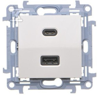 ŁADOWARKA 2XUSD C+A 30W BIALY SIMON10