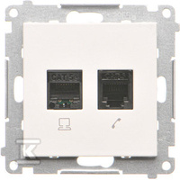 GN.KOMP.RJ45+TEL.RJ12 BIAŁY MAT SIMON55