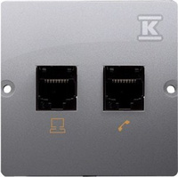 GN.KOMP.RJ45 K.5E+RJ11 W.STAL INOX BASIC